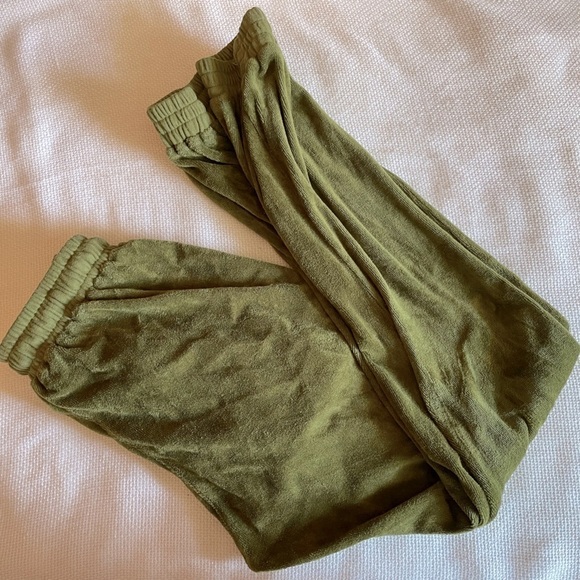 Stark X Pants - Stark X olive green velour joggers